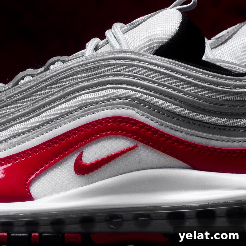 Nike Air Max 97 Pure Platinum/University Red - side view