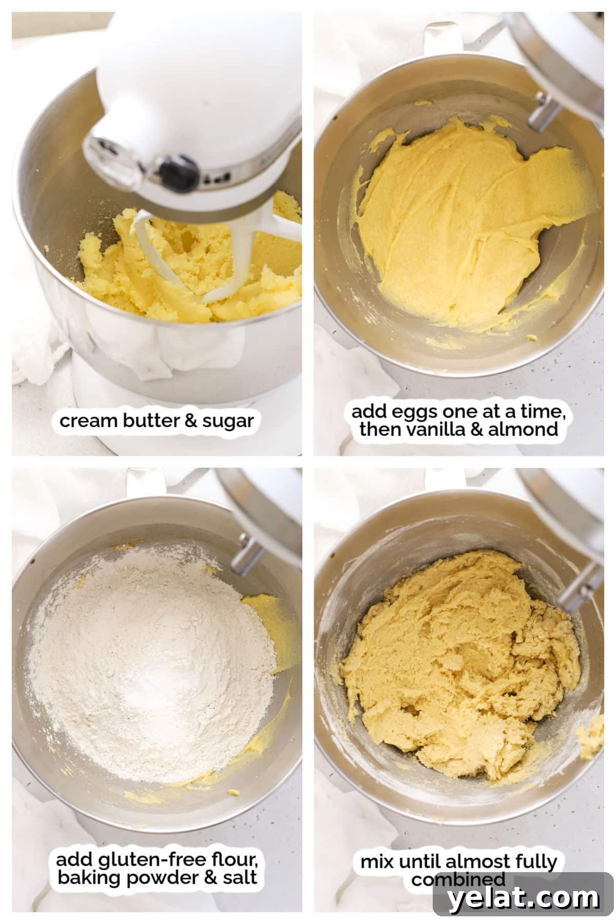 making gluten-free sprinkle sugar cookie dough, step by step