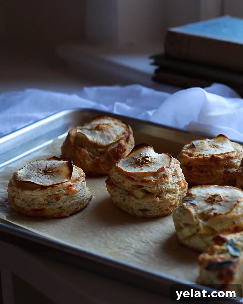 Apple, Sage & Gruyère Scones — Savory Autumn Pastry Recipe 2 apple sage gruyere scones