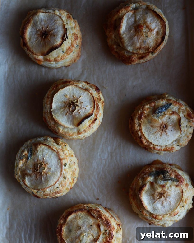 Apple, Sage & Gruyère Scones — Savory Autumn Pastry Recipe 5 apple sage gruyere scones