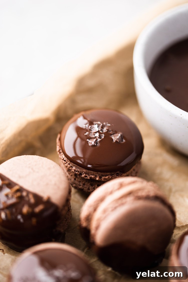 Triple Chocolate Macarons Recipe: Rich, Decadent French Cookies 3 macaron batter