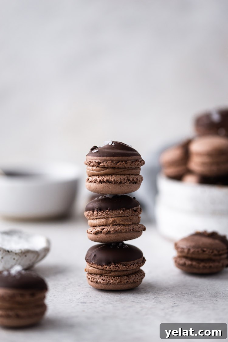 Triple Chocolate Macarons Recipe: Rich, Decadent French Cookies 5 folding batter