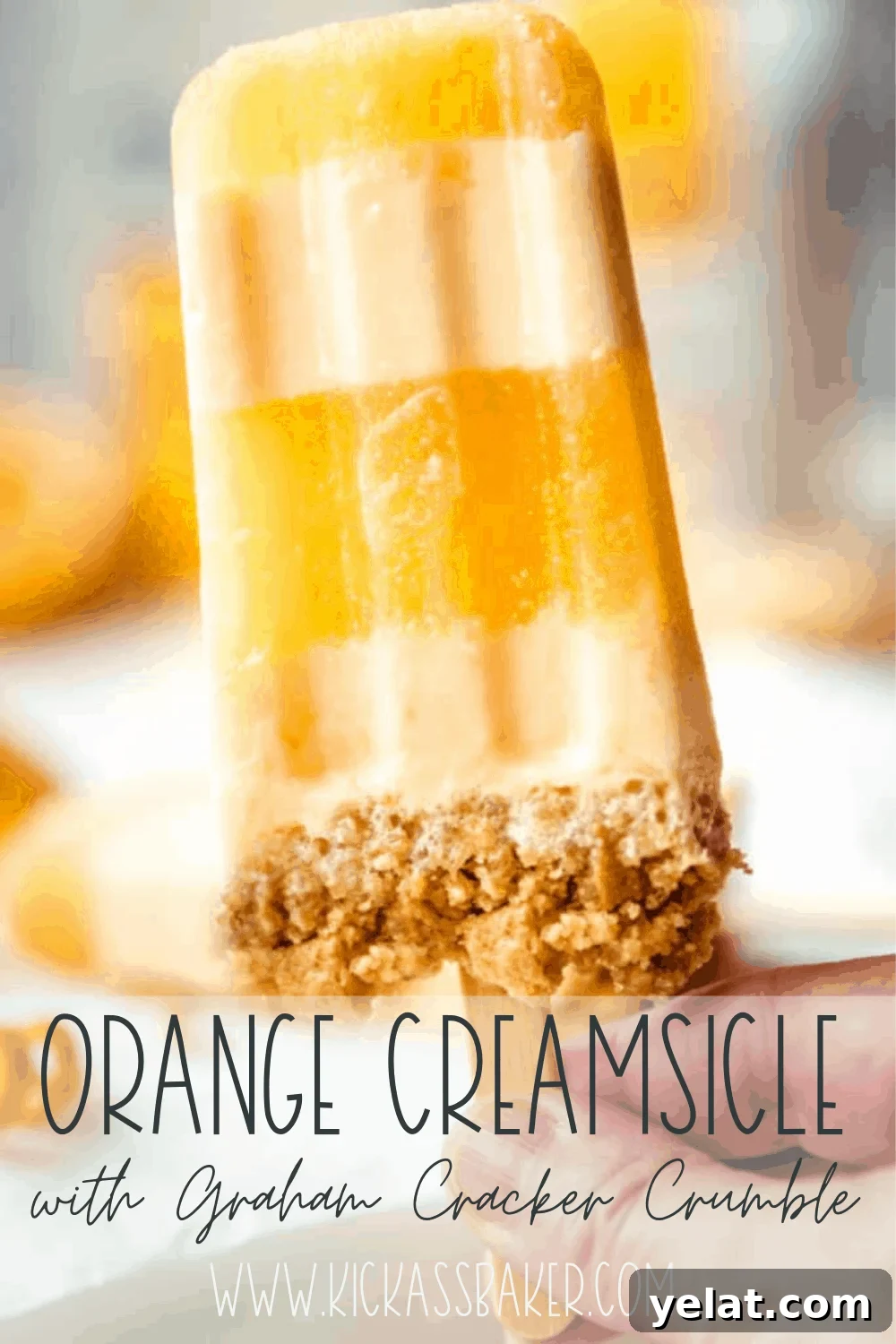 Creamsicle Ice Pops with Graham Cracker Crumble 13 You'll want to make these creamsicles with graham cracker crumble all summer long!