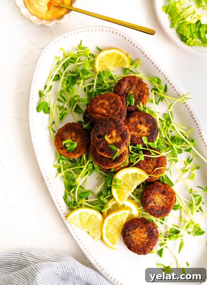 Crispy black-eyed pea patties on a plate