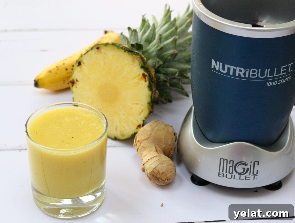 yellow smoothie and Nutribullet