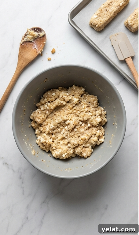 Mixing cottage cheese and mozzarella