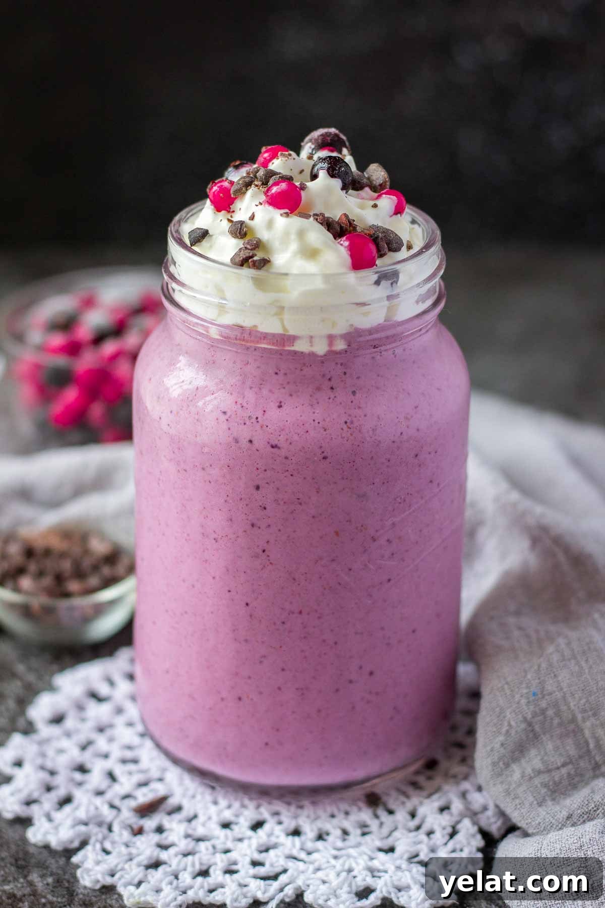 Creamy Mixed Berry Smoothie Recipe for Energy and Taste 3 Berry Smoothie topped with cream served in a glass