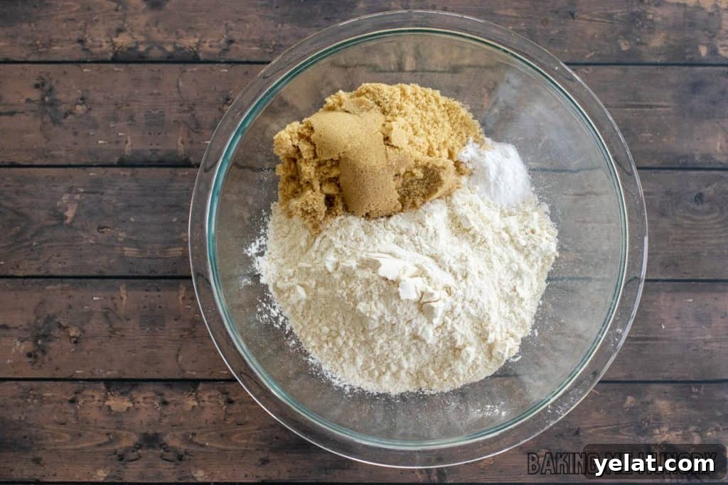 Moist Dairy-Free Blueberry Muffins Recipe 5 dry ingredients in bowl