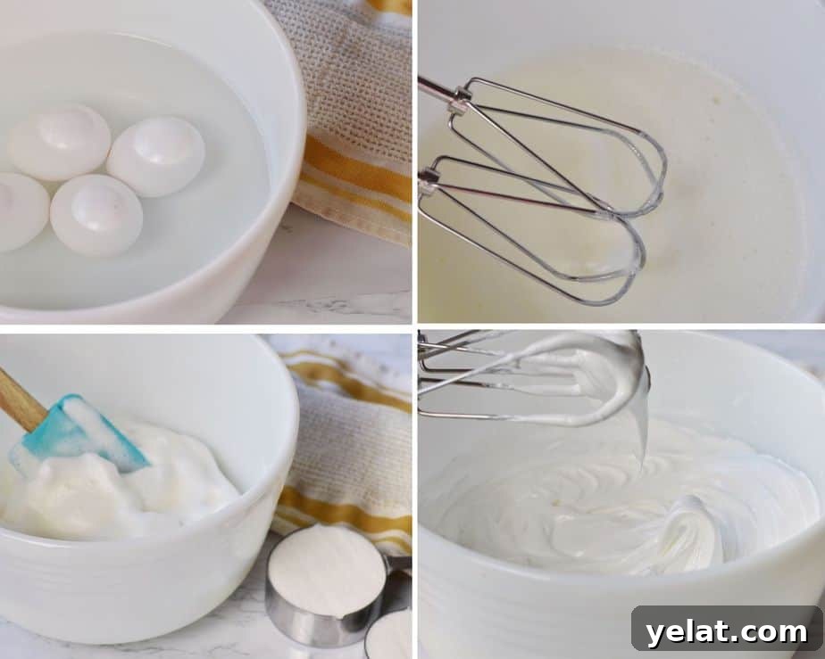 Light and Creamy Strawberry Mousse Pavlovas Recipe 4 4 process pictures making meringue