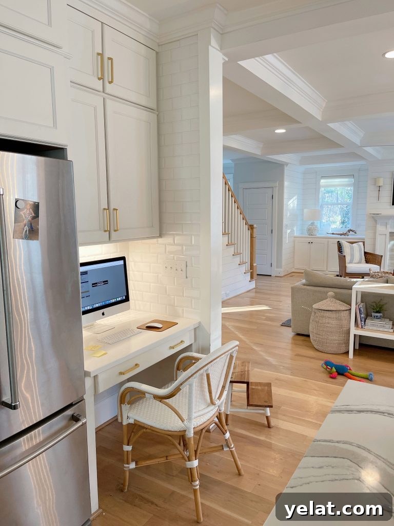 Serena and Lily Home Styling: How I Styled Their Pieces in My Space 10 riviera chair at a kitchen desk from the Serena and lily sale